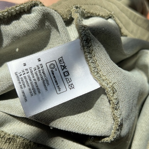 Ten Tree French Terry Cropped Wide Leg Sweatpant Olive Green - Picture 11 of 11